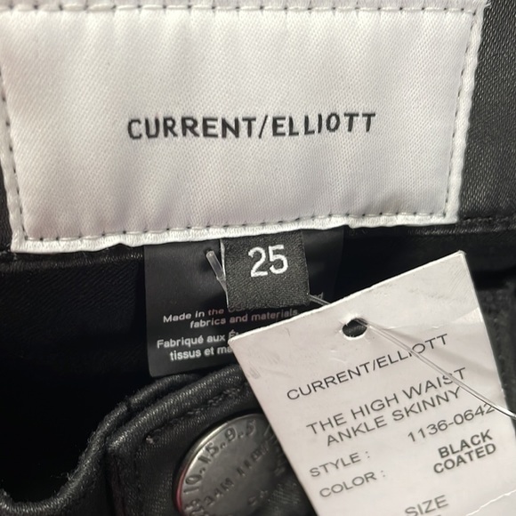 CURRENT/ELLIOTT Black Coated High Waist Ankle Skinny - Picture 7 of 8